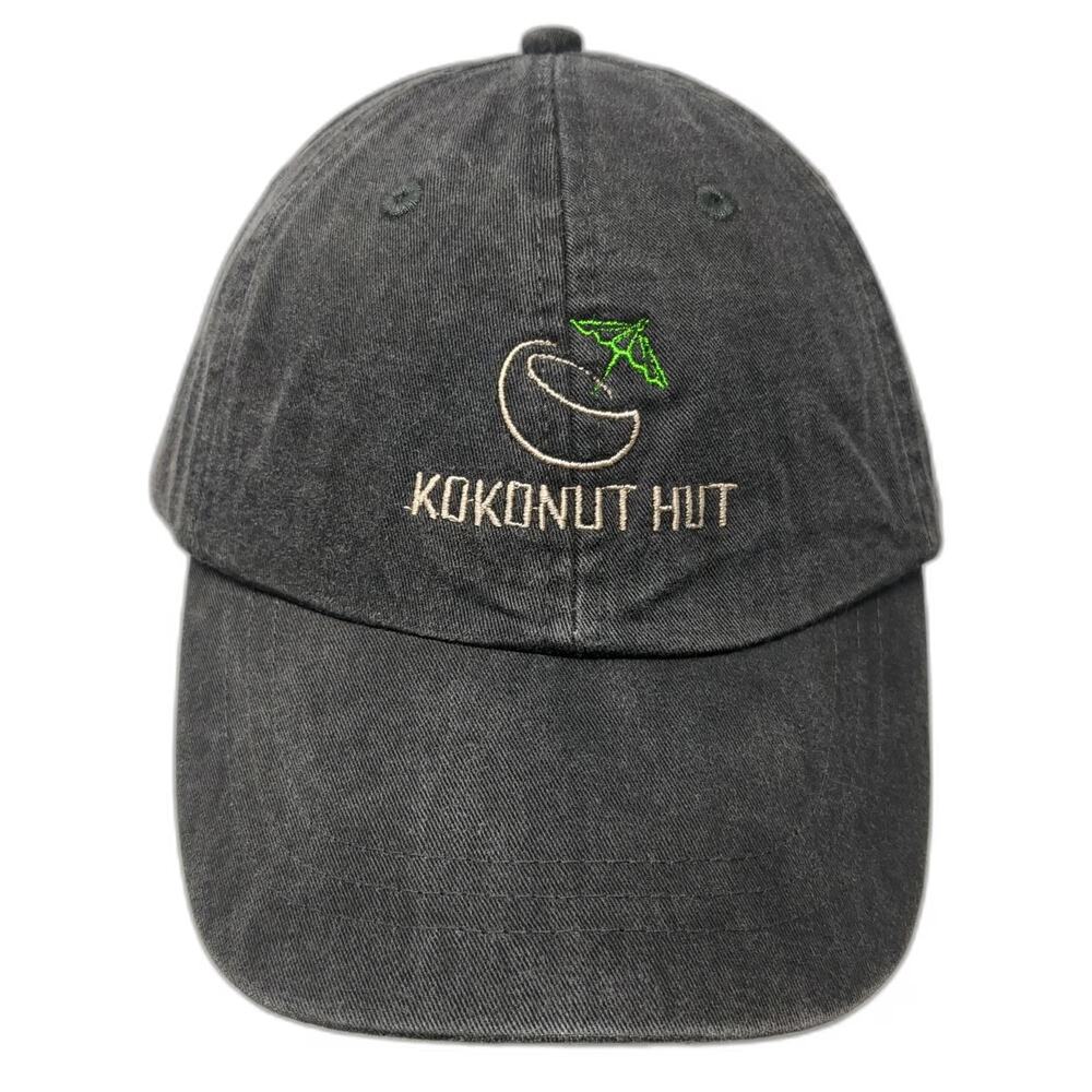 Adams Baseball Cap Gray One Size Kokonut Hut Anna Maria Island FL Leather Strap